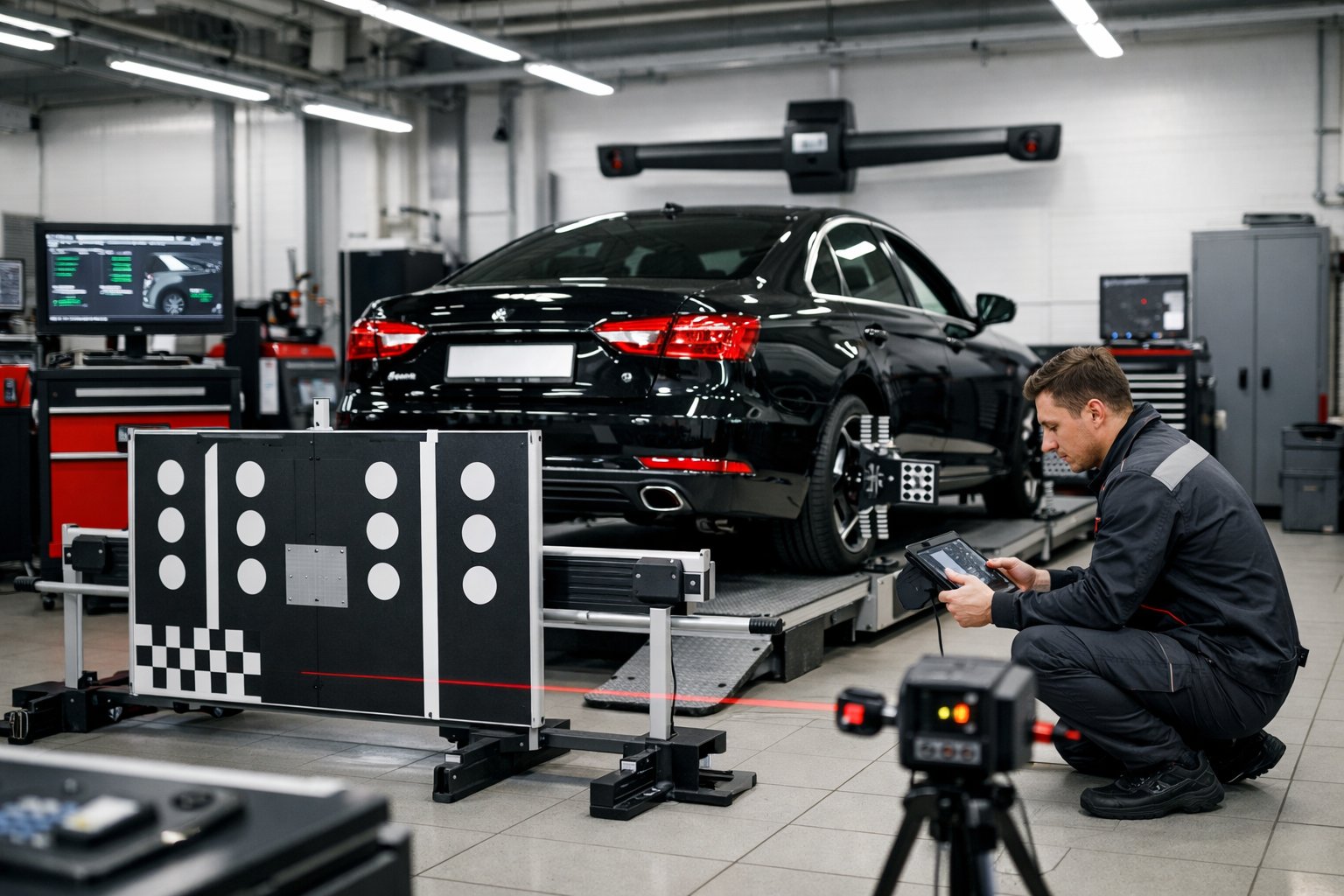 Сход-развал и системы ADAS: почему после регулировки углов на современных авто нужно калибровать датчики слепых зон и контроля полосы